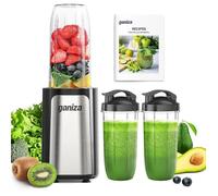 Mini blender 900 W pour smoothies - lot de 3 bouteilles 500 ml et 700 ml - acier inoxydable sans BPA, portable
