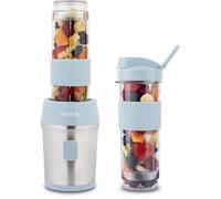 Mini blender - H.KOENIG - SMOO16 - 300 W - 570 mL - Bleu pastel - 2 gourdes incluses - Sans BPA