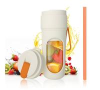 Mini blender portable 450ml USB 12 lames sans BPA beige pour smoothies QIEDOVIEY
