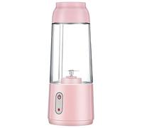 Mini blender portable, blender à jus électrique rechargeable USB, capacité 300 ml, design rose, batterie 1 200 mAh, PC transparent, commande à une touche, pour la maison, le bureau et les voyages
