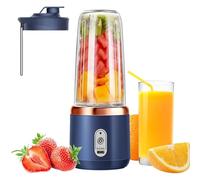 Mini Blender Portable Électrique De 400 Ml, Mixeur smoothies Verre Puissant Sans Fil Avec Couvercle & 6 Lames En Acier Inoxydable, Pour Jus De Fruits Et Smoothies Frais, Mélangeur Rechargeable USB