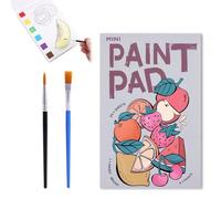 Mini Bloc de Peinture Aquarelle avec Pinceau, Mini Bloc de Peinture Aquarelle de Poche Livre de Peinture Aquarelle Mini Kit de Peinture pour Voyage Ensemble d'Aquarelle pour Adultes
