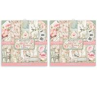 Mini bloc Papier Scrap double Face 10 feuilles 20.3X20.3 (8"X8") - House of Roses (Lot de 2)
