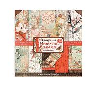 Mini bloc Papier Scrap double Face 10 feuilles 20.3X20.3 (8"X8") - Oriental Garden