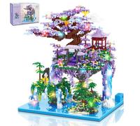 Mini Blocs de Construction, 4574 Pcs Arbre Maison Construire Bloc avec LED Lumière, Ensemble Construction d'architecture Chinoise, Construction Cabane Arbres Plantes Blocs, Cadeaux Noël pour Enfant