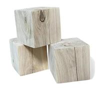 Mini Blocs de Construction en Chêne Massif 8x8x8cm, Petits Blocs Décoratifs, Bibelots, Mini Ornements en Bois, Mini Cubes de Chêne (15)