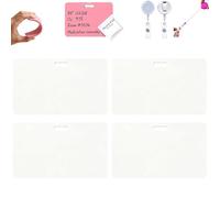 Mini Blocs EffaçAbles Lot De 4 Pour Badge Et Porte-Nom | Recto Verso,RéSistant Aux DéColorations,Sans RéSidu AprèS Effacement | IdéAl Pour Infirmiers,MéDecins,Enseignants Et Aidants (white,Horizontal)