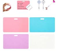 Mini Blocs EffaçAbles Lot De 4 Pour Badge Et Porte-Nom | Recto Verso,RéSistant Aux DéColorations,Sans RéSidu AprèS Effacement | IdéAl Pour Infirmiers,MéDecins,Enseignants Et Aidants (mix,Horizontal)