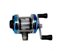 Mini bobine de pêche sur glace à double poignée pour la pêche en hiver, design compact chargé avec ligne de 50 m, fabriqué à partir d'aluminium et d'ABS avec roulements lisses pour une utilisation