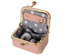 Mini boîte à bijoux de voyage en cuir - Petit porte-monnaie portable avec serrure à baiser - Boîte à bague de voyage, rose, Vintage