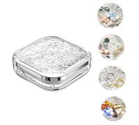 Mini boîte à bijoux de voyage en velours pour bagues, boucles d'oreilles, colliers, bracelets, petite boîte de rangement portable pour bijoux de voyage pour femme (transparent, taille S)