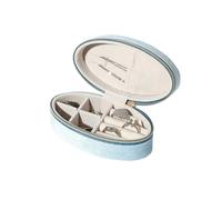 Mini boîte à bijoux en velours, 1 pièce, Portable, voyage, collier, Bracelet, boucles d'oreilles, bagues, mallette de rangement, boîtes d'emballage cadeau Pour Les Voyages, Les Vacances(Sky Blue)