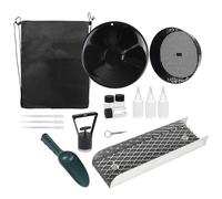 Mini boîte à écluse dorée, 16 pièces d'équipement minier en alliage d'aluminium avec écran classificateur, aimant de séparation, poêle dorée et sac à dos à cordon pour la prospection de l'or