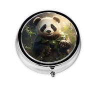 Mini boîte à pilules ronde en forme de panda mignon, peut être mise dans un portefeuille, une poche, légère et pratique, pilulier à 3 compartiments, boîte à pilules portable
