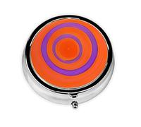 Mini boîte à pilules ronde Orange Circle Centre, peut être mise dans un portefeuille, une poche, légère et pratique, 3 compartiments, pilulier portable,