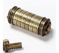 Mini boîte à Puzzle Cryptex Da Vinci Code avec Compartiments cachés en métal véritable Lourd Assez Grandes pour Les Notes, l'argent en Papier, Les bagues, Les Bijoux (Bronze)
