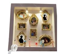 Mini boîte à Silhouette de musée à Faire soi-même - Célébrez Vos Souvenirs Uniques avec Style, Ensemble de Cadres d'affichage de Photos personnalisés avec Mini Figurines et Cadres dorés (1set)