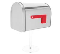 Mini Boîte aux Lettres Étanche en Fer Argenté avec Support Extérieur