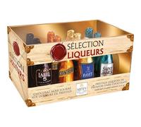 Mini boîte avec 6 chocolats d'alcool absorbés forme bouteille 75 g