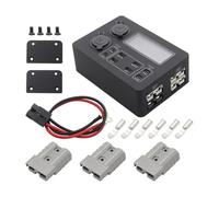 Mini boîte d'alimentation pour voiture 12 V 100 W avec écran LED ABS compatible avec différents véhicules Noir 1 pièce (avec câble)