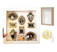 Mini boîte de présentation de silhouette de musée à faire soi-même, cadre photo de Saint-Valentin avec cadres dorés et figurines élégantes, boîte souvenir unique, décoration d'intérieur romantique