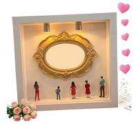 Mini boîte de présentation dorée à monter soi-même, 5 mini figurines de musée et 1 cadre doré, célébrez vos souvenirs uniques avec style, pour anniversaire, mariage, décoration d'intérieur