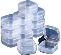 Mini boîte de rangement carrée transparente, matière plastique, design anti-poussière, taille 3,5*3,5 cm, transparente, 80pcs