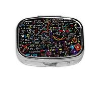 Mini boîte de rangement pour médicaments avec impression de formule mathématique, pour poche, sac à main, voyage