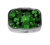 Mini boîte de rangement pour médicaments avec imprimé feuilles de la Saint-Patrick