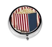 Mini boîte de rangement ronde à 3 compartiments avec imprimé pop-corn