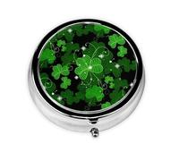 Mini boîte de rangement ronde à 3 compartiments Motif feuilles de la Saint-Patrick