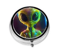 Mini boîte de rangement ronde à 3 compartiments Motif planète extraterrestre