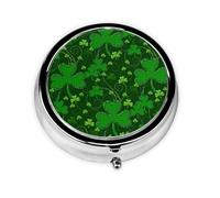 Mini boîte de rangement ronde à 3 compartiments pour la Saint-Patrick avec impression pailletée