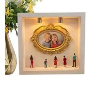 Mini boîte de silhouette de musée à faire soi-même | Avec cadre miniature doré et figurines comme souvenirs, vitrine de présentation de photos de famille à faire soi-même | Pour la Saint-Valentin, les