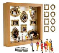 Mini boîte de silhouette de musée à faire soi-même avec lumière, célébrez vos souvenirs uniques avec style, kit de présentation personnalisé avec figurines, lumières LED pour anniversaire de mariage