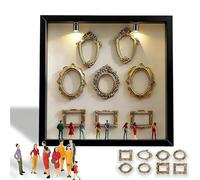 Mini boîte de Silhouette de musée à Faire soi-même avec lumière, créez Votre Propre musée de Souvenirs, boîte du musée de Nous, kit de Cadre de boîte d'ombre personnalisé(Black)