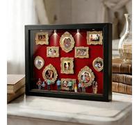 Mini Boîte De Silhouette De Musée À Faire Soi-même, Cadre Photo 3D Personnalisé avec Mini Figurines Cadres Dorés, Musée De Nous Boîte Aveclumières pour Saint-Valentin, Anniversaire