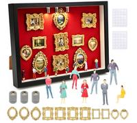 Mini boîte de silhouette de musée à faire soi-même, kit d'affichage créatif de souvenirs, mini cadre photo vintage avec cadre doré, pour anniversaire, mariage, décoration de la maison (noir et rouge)