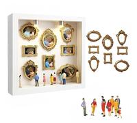 Mini boîte de Silhouette de musée à Faire soi-même, kit de Cadre de boîte d'ombre créative avec lumière, Mini Figurines et Cadres dorés, pour la Saint-Valentin/Mariage/Anniversaire White