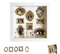 Mini boîte de silhouette de musée à faire soi-même, kit de cadre de boîte d'ombre, mini cadres dorés, figurines, vitrine de mémoire photo, ensemble de cadres miniatures, décoration de la maison