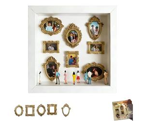 Mini boîte de Silhouette de musée à Faire soi-même, kit de Cadre de boîte d'ombre, Mini Cadres dorés, Figurines, vitrine de mémoire Photo, Ensemble de Cadres Miniatures, décoration de la Maison