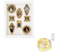 Mini boîte de silhouette de musée à faire soi-même | Kit de musée personnalisé avec cadres dorés et guirlande lumineuse | Présentoir de mini musées | Célébrez vos souvenirs avec style | Pour mariages