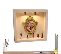 Mini boîte de silhouette de musée à faire soi-même - Mini figurines de cadre doré | Kit de bricolage de vitrine, pour mariage, Saint-Valentin, vacances, festivals, boîte d'ombre, décoration de la