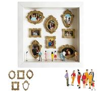 Mini boîte de silhouette de musée à faire soi-même, pour célébrer vos souvenirs uniques dans le style, kit de cadre créatif avec mini cadres dorés et figurines pour la décoration d'intérieur DIY