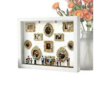 Mini Boîte De Silhouette De Musée, Boîte à Shadow Lumineuse DIY - 11 Mini Cadre avec éclairage, 8 Figurine Et Miniatures - Cadre Photo 3D Personnalisable pour Anniversaire, Mariage, Fête des Amoureux