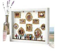 Mini Boîte De Silhouette De Musée - Cadre Photo Miniature De 11 Pièces Avec 8 Figurines | Vitrine De Mémoire Avec Lumière | Pour La Saint-Valentin, Les Anniversaires De Mariage, La Décoration De La Ma