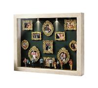 Mini Boîte De Silhouette De Musée - Cadre Photo Miniature Du Musée De Nous Avec 11 Mini Cadres Photo Et 8 Figurines, Pour Saint-Valentin, Anniversaire, Mariage,souvenir De Couple, Décoration De Maison