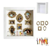 Mini boîte de silhouette de musée, célébrez vos souvenirs uniques dans le style, kit de cadre personnalisé avec mini cadres dorés et figurines pour mariage, décoration de la maison
