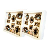 Mini Boîte De Silhouette Musée à Faire Soi-même, Célébrez Vos Souvenirs Uniques Avec Style, 8 Cadres Dorés, 10 Figurines Miniatures, Ensemble D'affichage Photos, Décoration Mémoire Unique(2Set)