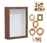 Mini Boîte De Silhouette Musée À Faire Soi-même - Célébrez Vos Souvenirs Uniques Avec Style, Kit D'affichage Photos Mémoire Créative, Cadre D'ombre Figurines Pour Anniversaire, Cadeau Saint(marron)